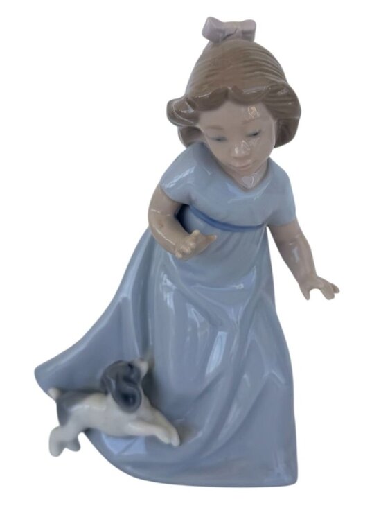 Unknown Other - Lladró 4908 Little Playmates Girl Dog Figurine DAISA 1987 Glossy Porcelain Spain